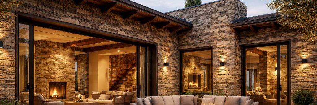 Revestimientos de piedra imitación madera