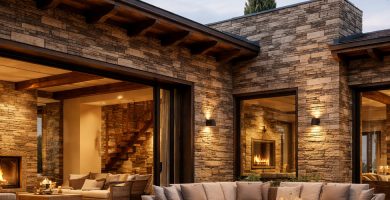 Revestimientos de piedra imitación madera: elegancia rústica sin mantenimiento