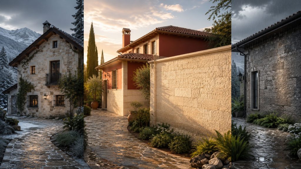 Qué revestimiento de piedra exterior elegir para lluvia, sol o frío