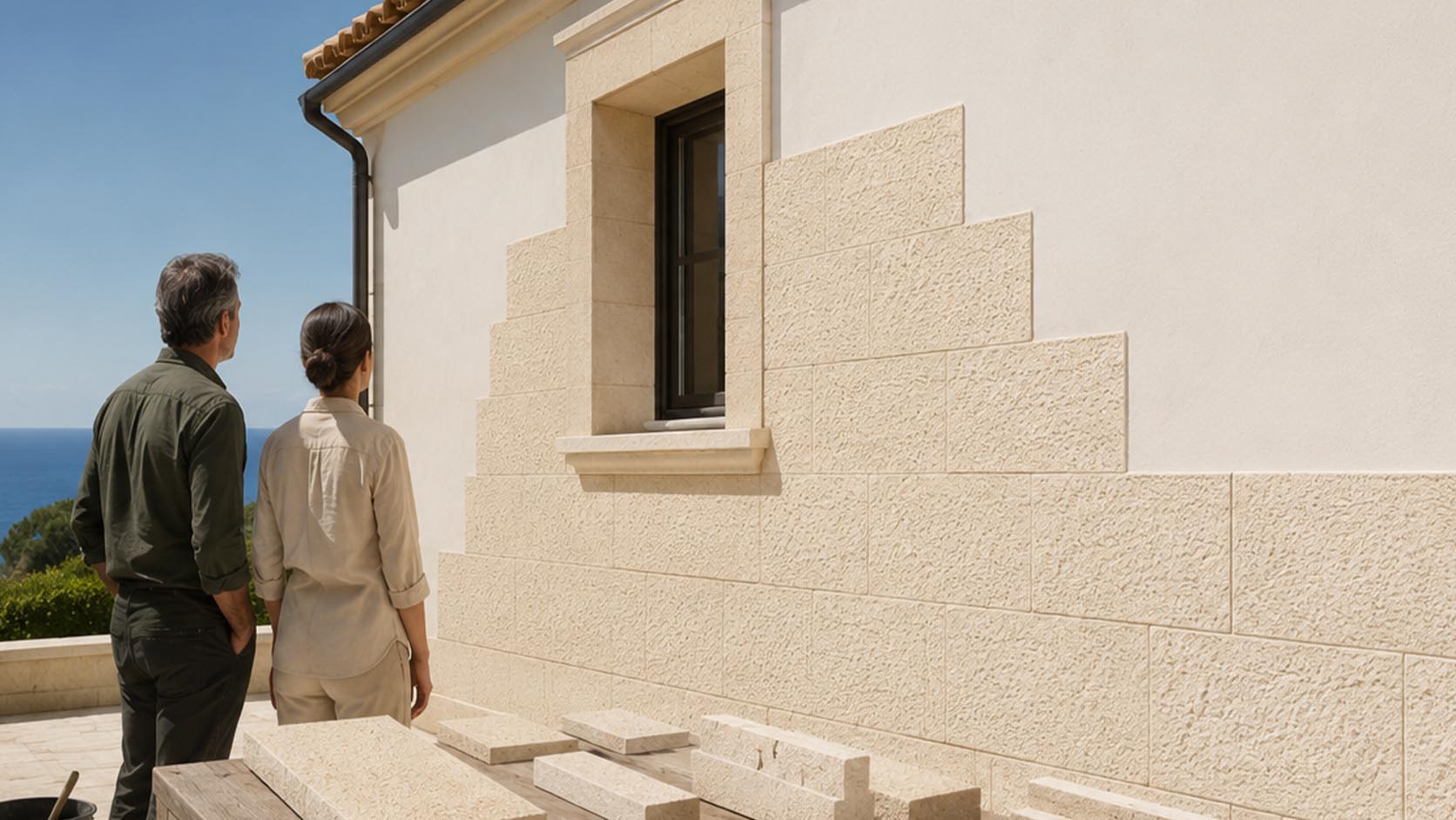 Como revestir un muro con piedra repicada